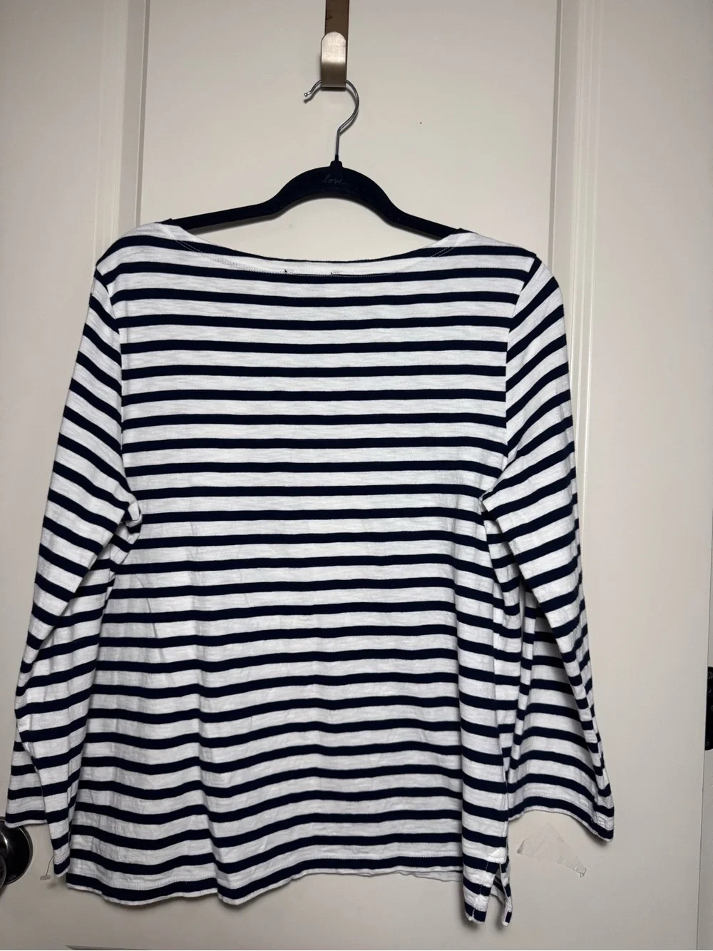 J.CREW Hello, Sailor Striped Boat Neck Long Sleeve 100% Cotton T-Shirt L